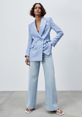 Textured Check Blazer