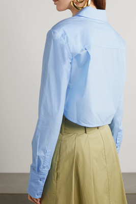 Seneca Cropped Cotton-Poplin Shirt, £205 | Staud