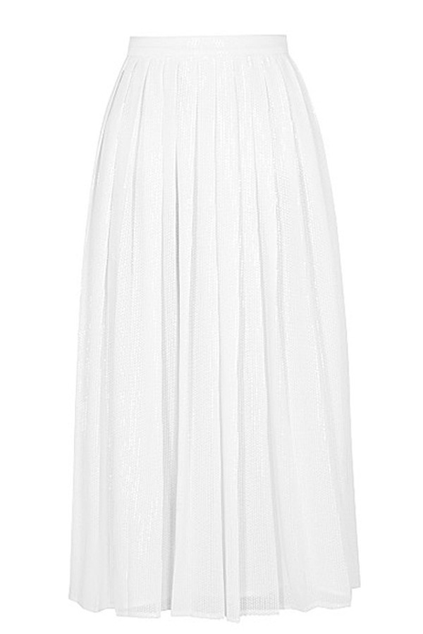 Esme White Sequin Midi Skirt from Olivia Rubin