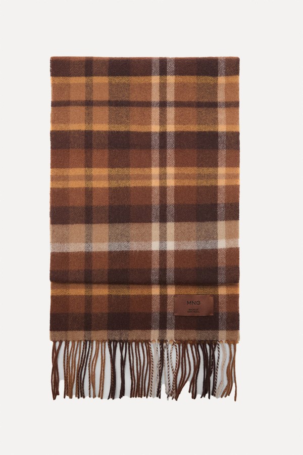 Woolen Check Scarf from Mango