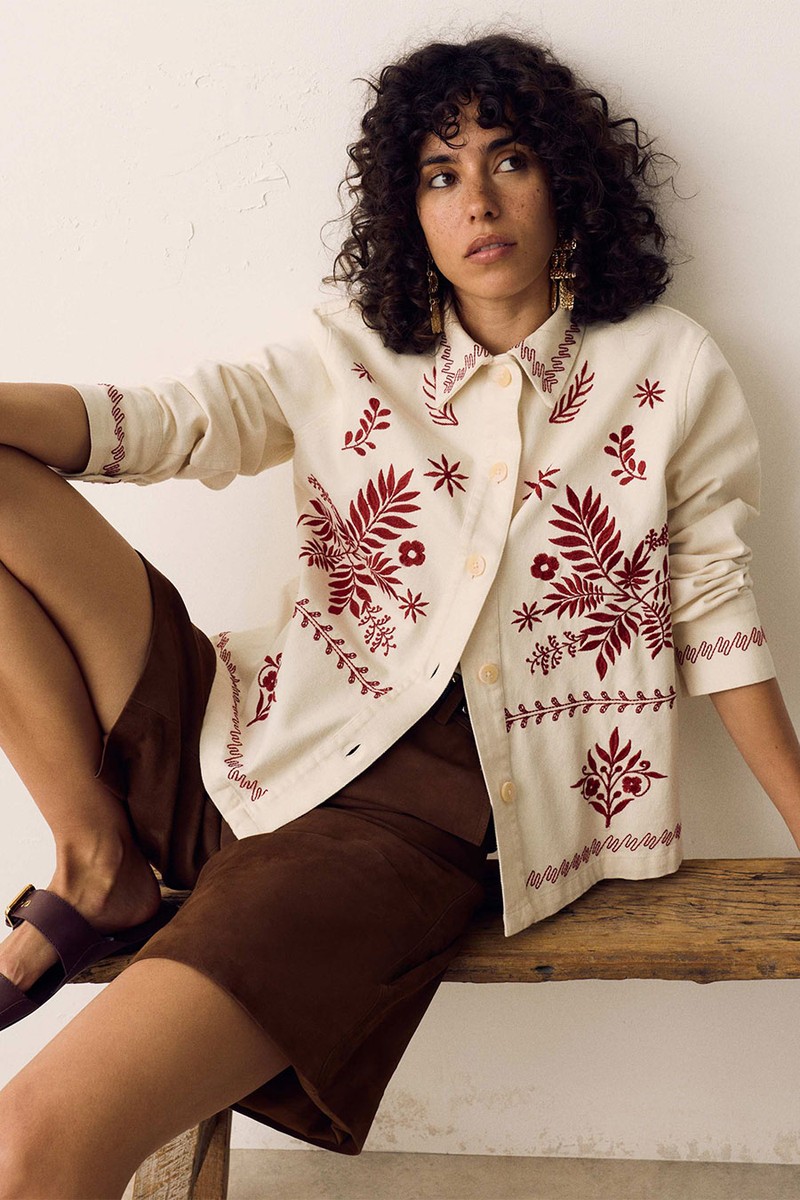 Pure Cotton Embroidered Overshirt