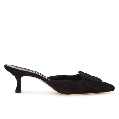 Maysale 50 Black Suede Mules from Manolo Blahnik