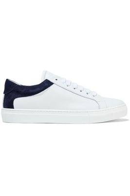 Isabelle Suede-Paneled Leather Sneakers