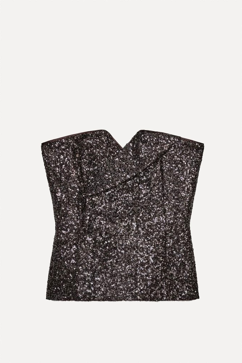 Limited Edition Sequin Bustier Top from Zara