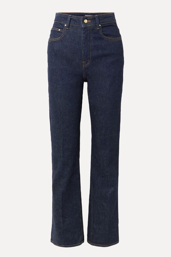 Flex Stretch High-Rise Straight-Leg Jeans from Ossou