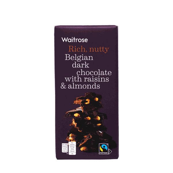 Belgian Dark Chocolate with Raisins & Almonds from Waitrose