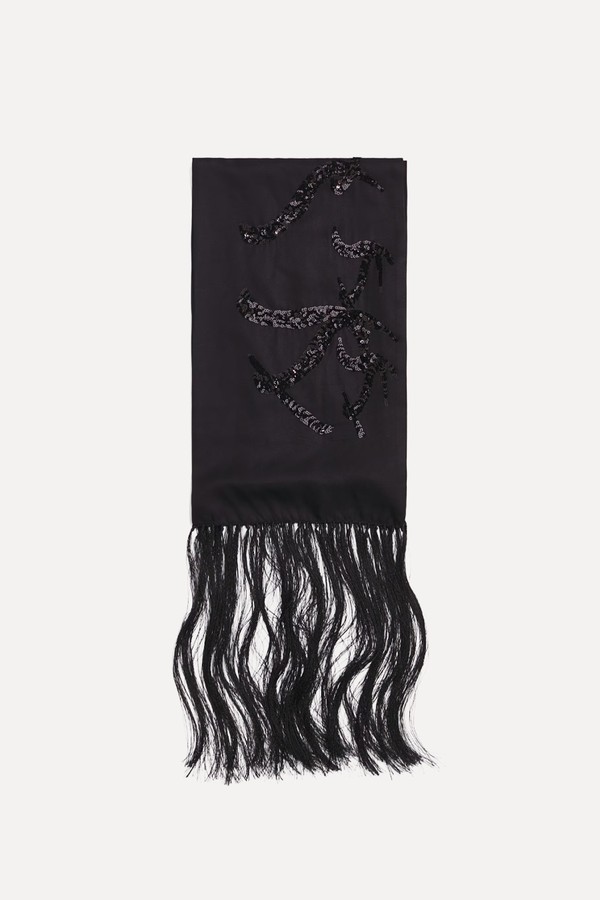Embellished Satin Scarf