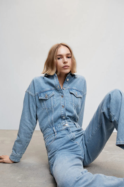 Long Denim Jumpsuit from Mango