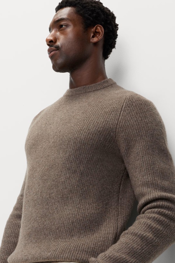 Supersoft Ribbed Crew Neck Jumper With Wool from Marks & Spencer