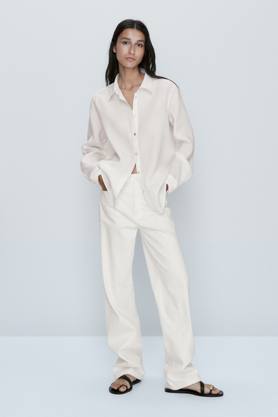 100% Linen Oversize Blouse from Massimo Dutti