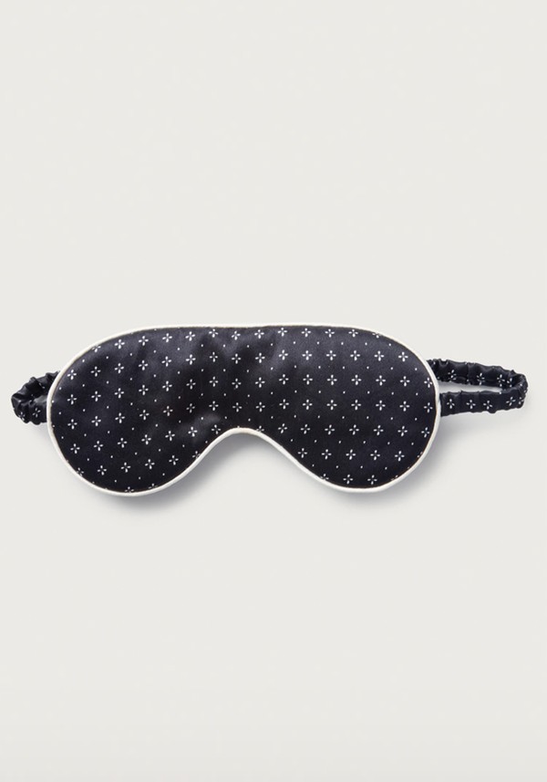 Silk Foulard Dot-Print Eye Mask