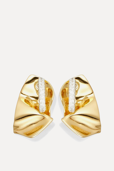 24-Karat Gold-Plated, Silver Plated & Crystal Earrings from Cornelia Webb