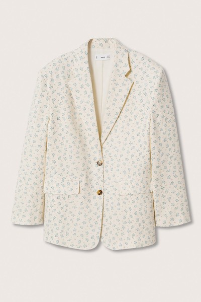 Linen Oversize Blazer from Mango