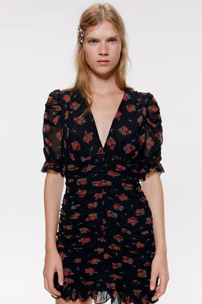 Printed Draped Dress from Zara