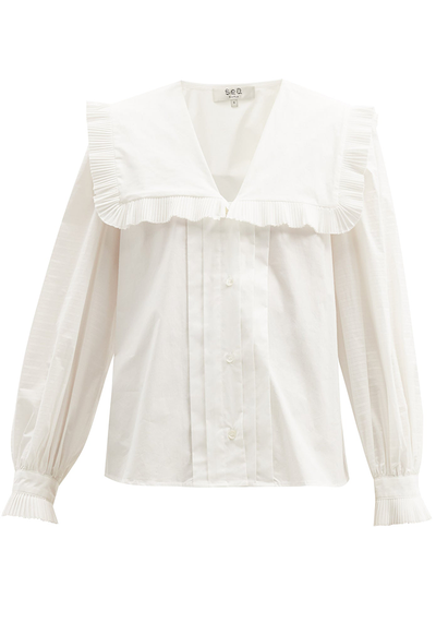 Charlie Ruffled-Collar Cotton-Poplin Blouse from Sea