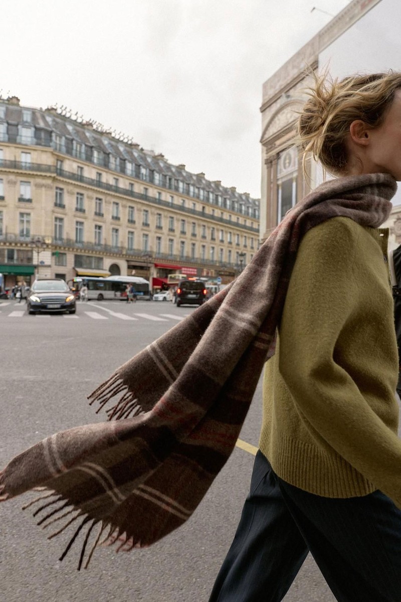 Check Scarf With Fringe from Zara