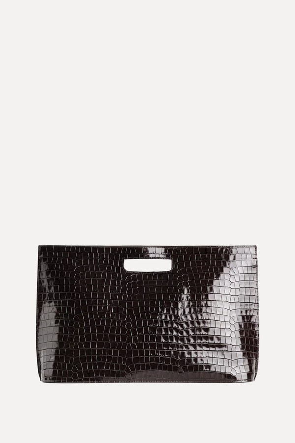 Folio Oversized Bag Croc  Leather Effect  from COS