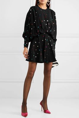 Gathered Sequin-Embellished Mini Dress from Attico