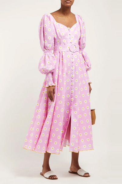 Floral-Print Linen Midi Dress from Gurl Hurgel