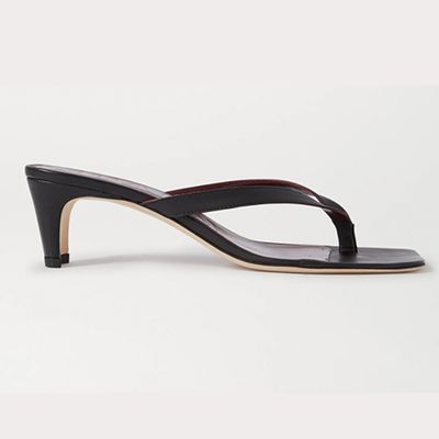 Croc-Effect Leather Sandals from Staud