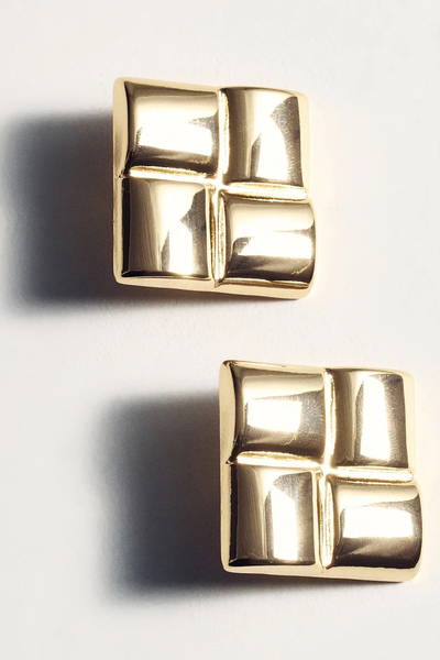 Earrings With Geometric Relief