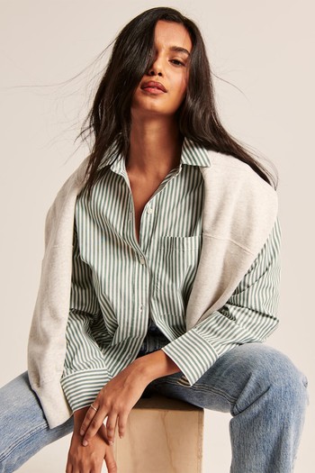 Oversized Poplin Button-Up Shirt, £52 