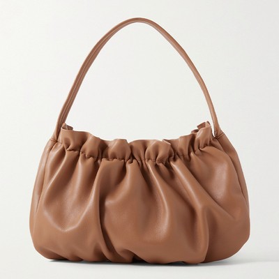 Alicia Gathered Leather Shoulder Bag