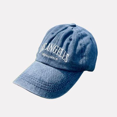 Blue LA Embroidered Baseball Cap from Vintage
