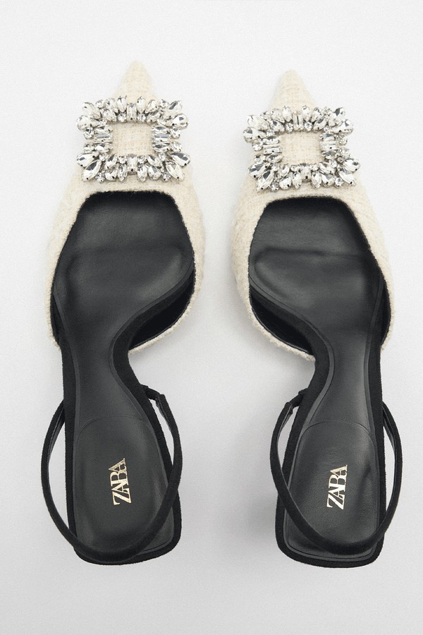 Slingback Rhinestone High-Heel Shoes from Zara