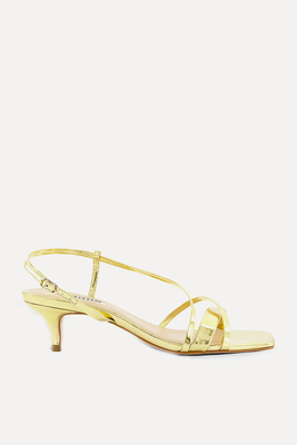 Gold Kitten Heel Sandals from Dune