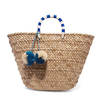 Kayu St Tropez Pompom Embellished Woven Seagrass Tote from Kayu