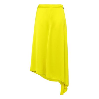 Asymmetric Crepe de Chine Skirt from MSGM