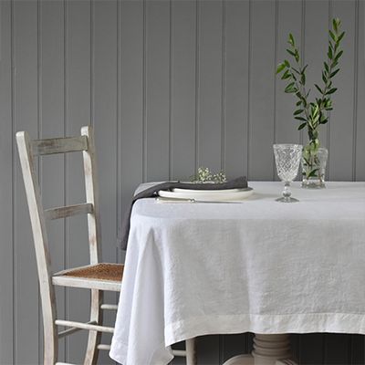 Still White Linen Tablecloth from Chalk Pink Linen Company