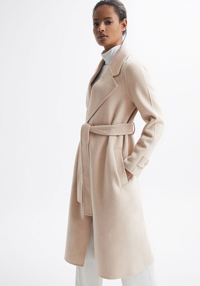 Agnes Belted Blindseam Wool Longline Coat