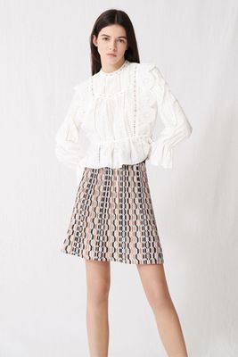 White Top With Broderie Anglaise from Maje