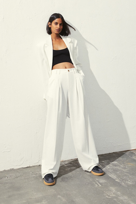 Straight Fit Tailored Trousers With Pleats from Bershka