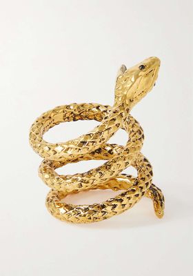 Gold Tone Crystal Ring from Saint Laurent
