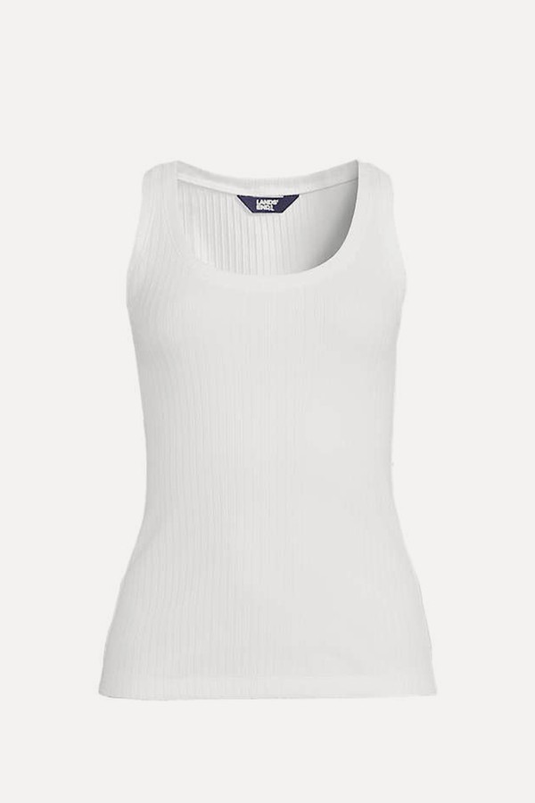 Pointelle Ribbed Scoop Neck Vest