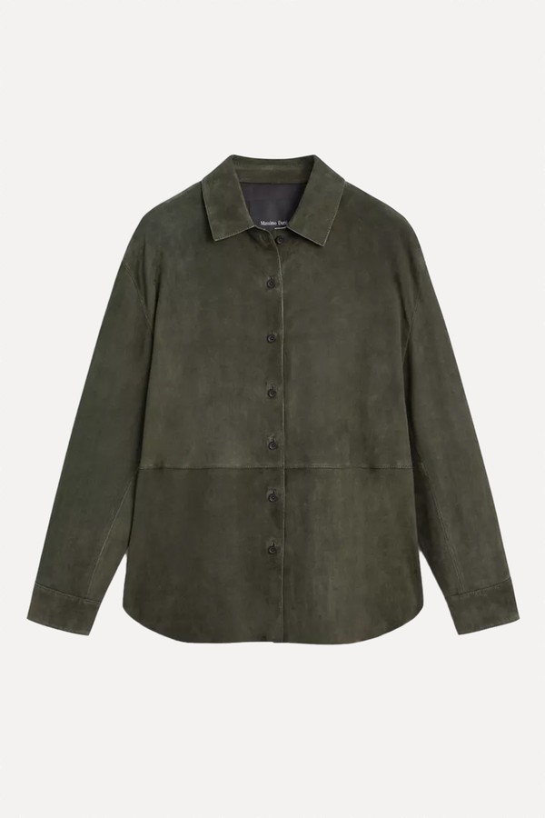Suede Leather Shirt With Seams