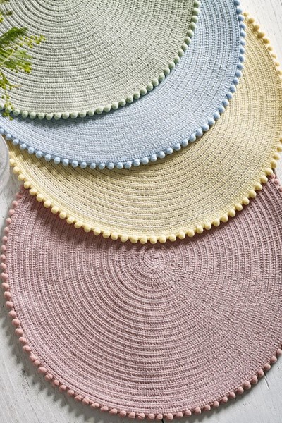 Set of 4 Pom Pom Placemats