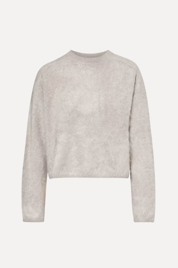 Round-Neck Brushed-Texture Cashmere Jumper from Soft Goat