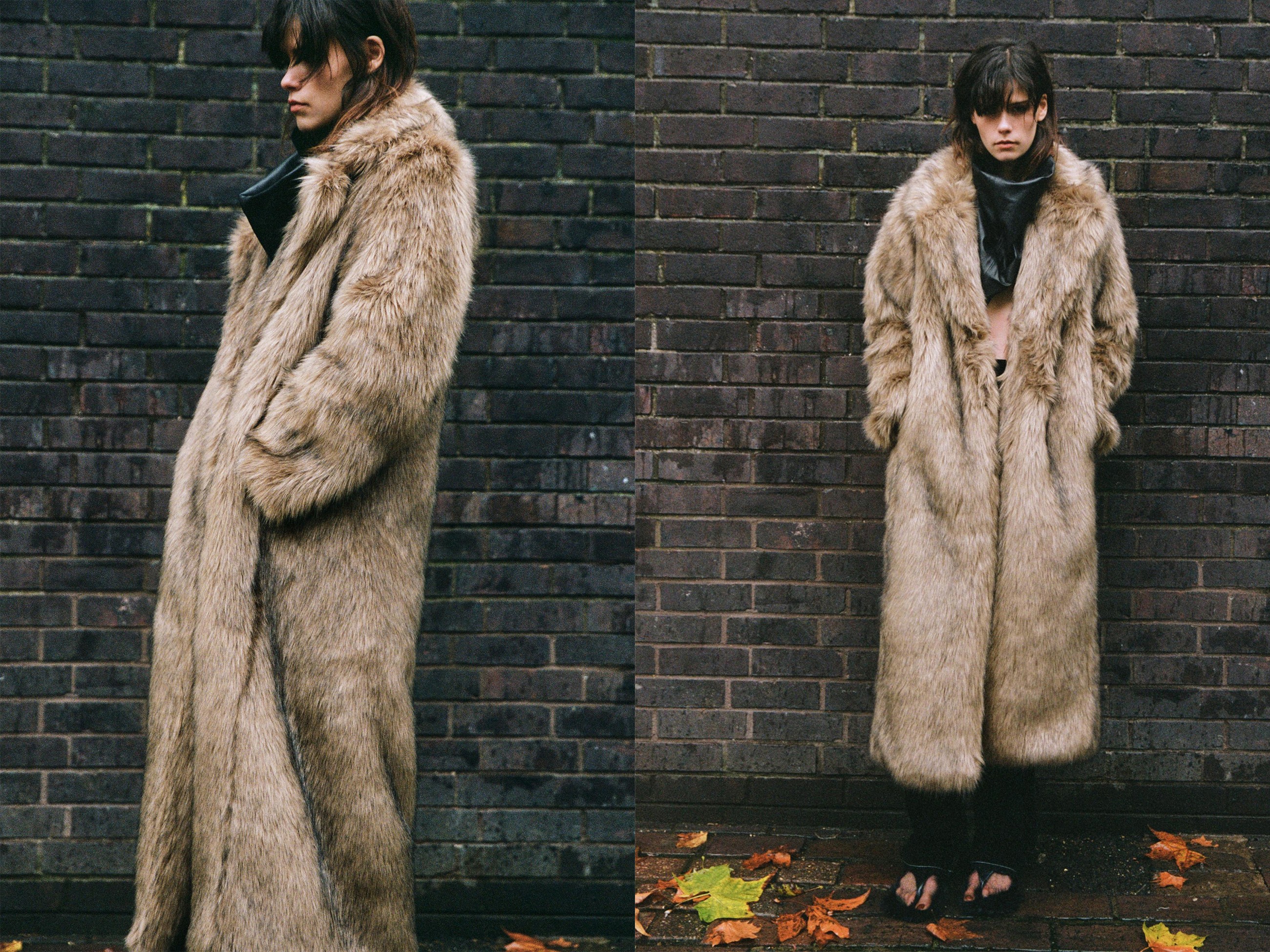 Long Faux Fur Coat from Zara