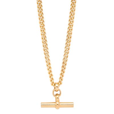 Gold T-Bar Curb Link Necklace from Tilly Sveaas