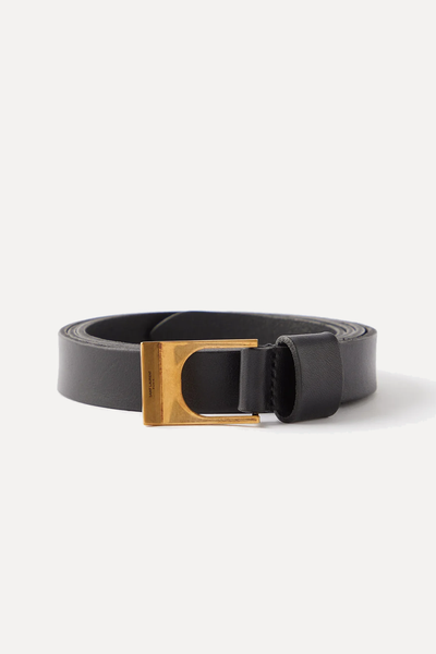 Logo Engraved Buckle Leather Belt from Saint Laurent