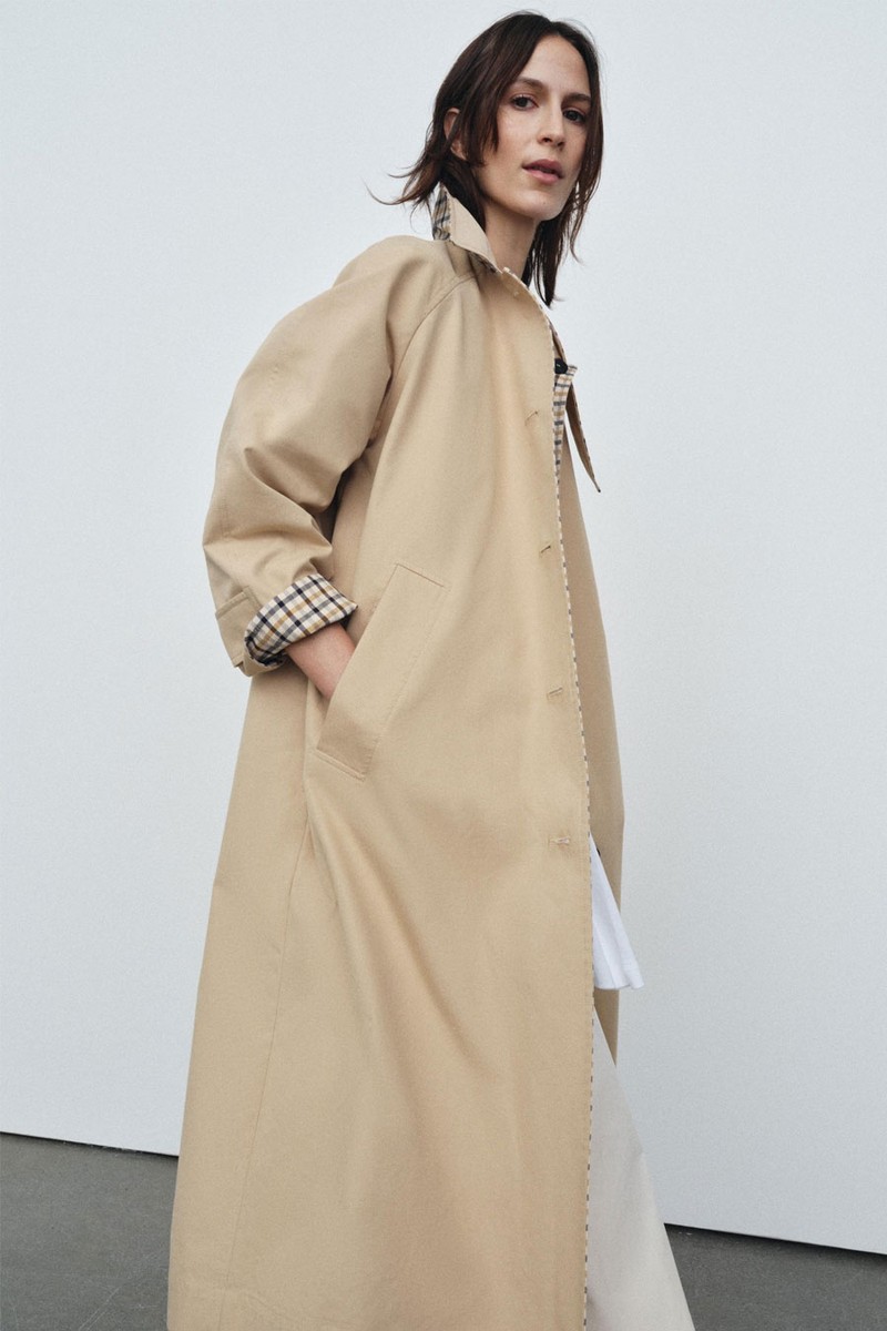 Reversible Checks Trench Coat from Zara