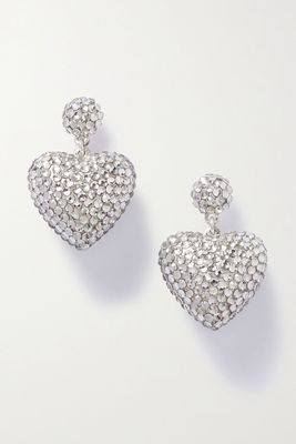 Heart & Soul Silver Tone Crystal Earrings from Roxanne Assoulin