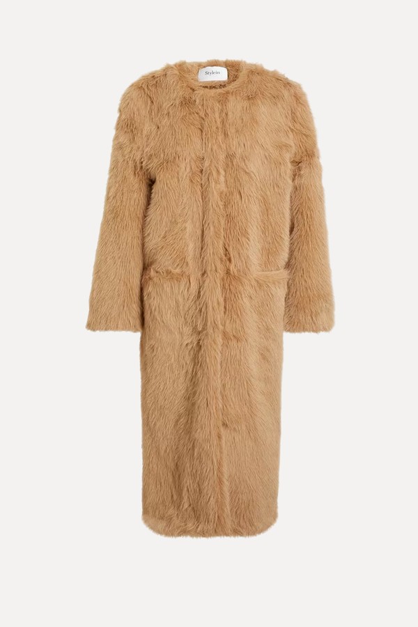 Haiza Camel Faux-Fur Coat from Stylein