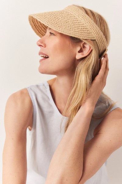 Raffia Straw Visor from The White Company