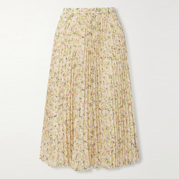 Pleated Printed Georgette Midi Skirt from Jason Wu