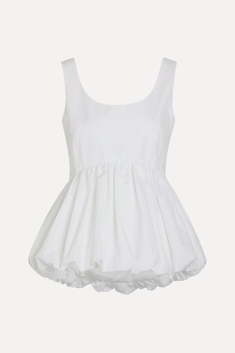  Peplum-Hem Cotton-Poplin Top from Rohe
